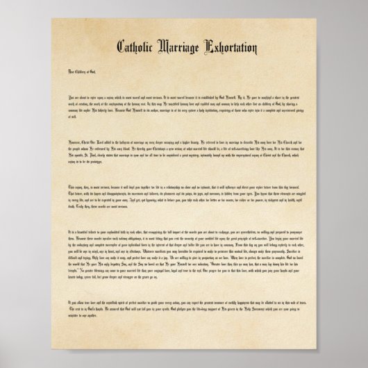 Poster voor traditioneel katholiek huwelijk (Voorkant)