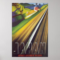 Poster voor treinreizen door de Japanse overheid