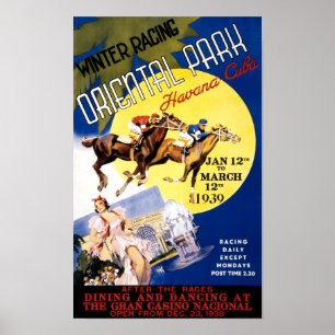 Poster voor treinreizen met Havana Horse Racing Vi