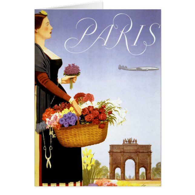 Poster voor treinreizen met Parijs opnieuw ingeste (Voorkant)