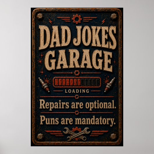 Poster voor vaders garage (Voorkant)