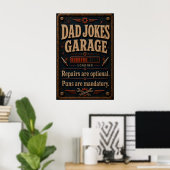Poster voor vaders garage (Thuiskantoor)