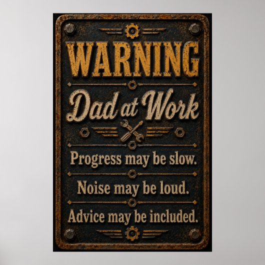Poster voor vaders garage (Voorkant)