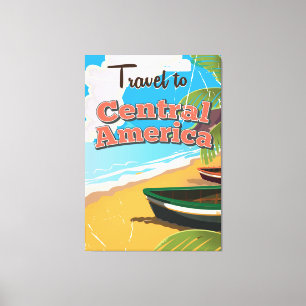 Poster voor vintage-reizen op de Zwaneilanden. Canvas Afdruk