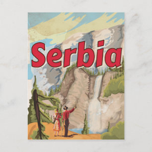 Poster voor vintage Travel Servië Briefkaart