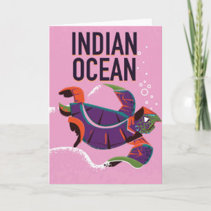 Poster voor vintonijnreizen in de Indische Oceaan Feestdagen Kaart