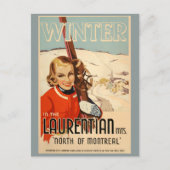 poster voor winterskiën briefkaart (Voorkant)