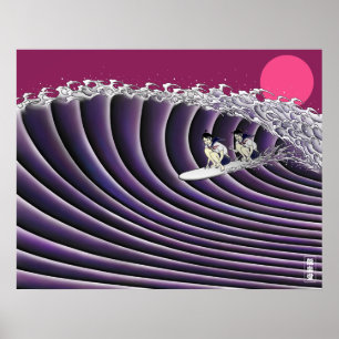 poster voor zonsonderend surf