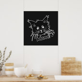 Poster voor zwarte kat (Keuken)