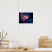 Poster Vortex Cosmique Vibrant avec Art de Silhouette Tom (Cuisine)