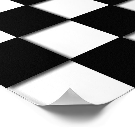 Poster Vortex de vérification rouge, blanc et noir (Coin)