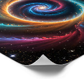 Poster Vortex spatial profond et galaxie tourbillonnante (Coin)