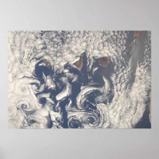 Poster Vortices nuageuses dans la région des Canaries (Devant)
