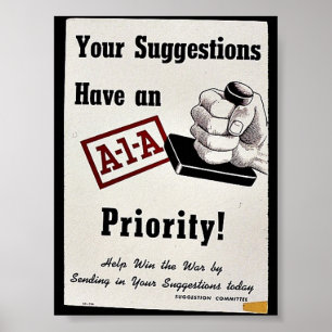 Poster Vos Suggestions Ont Une Priorité A-1-A