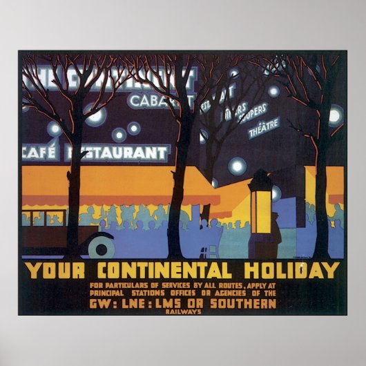 Poster Vos Vacances Continental (Devant)