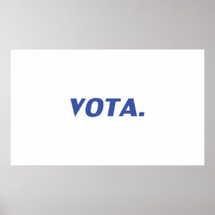 Poster Vota vote en espagnol bleu blanc politique moderne