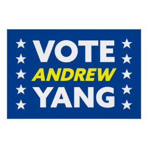 Poster Vote Andrew Yang Maire de New York Stars Blue