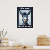 Poster vote âne bleu, élections, politique, (Cuisine)