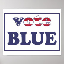 Vote Blue - American Flag Typographie