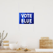 Poster Vote Blue sur Blue Silk Photo Election (Cuisine)