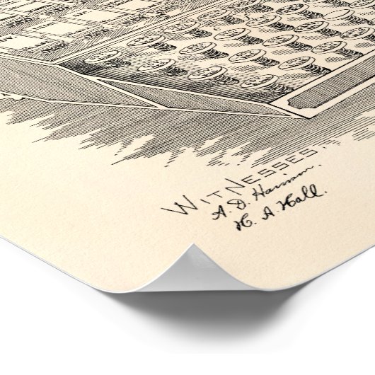 Poster Vote Counting 1893 Patent Art Old Peper (Coin)