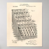 Poster Vote Counting 1893 Patent Art Old Peper (Devant)