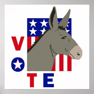 POSTER VOTE DÉMOCRATE DONKEY