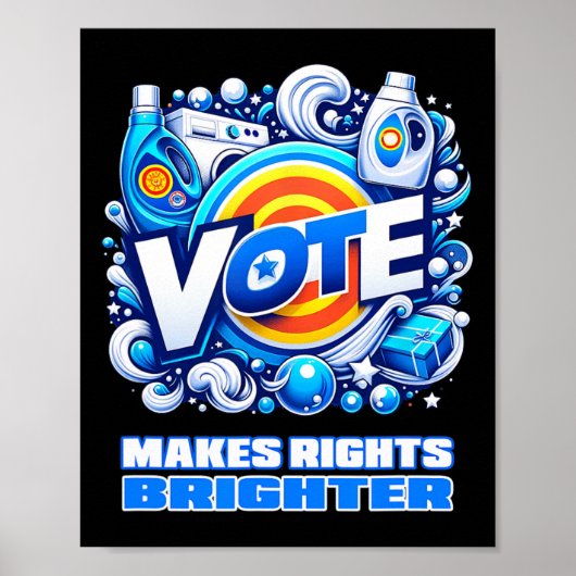 Poster Vote Détergent Bright Bright Funny Vintage 2024 (Devant)