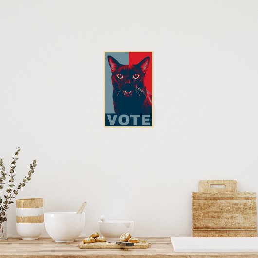 Poster VOTE, featuring Manny Halloween Cat (Cuisine)