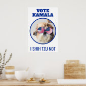 Poster Vote Kamala USA flag Shih Tzu Pas mignon chien (Cuisine)