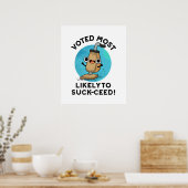 Poster Voté Le Plus Probable À Chuck-Cie Funny Vacuum Pun (Cuisine)