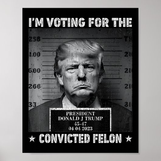 Poster Vote Pour Le Condamné Felon Funny Trump 2024 (Devant)