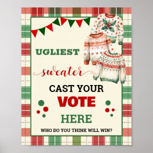 Poster Voter pour le plus moche signe de pull de Noël