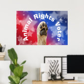 Poster Voter pour les droits des animaux (Bureau à domicile)