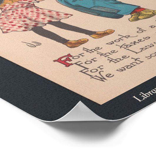 Poster Votes pour les femmes. Guillemets d'habilitation (Coin)