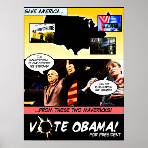 Poster VOTEZ OBAMA ! Bande dessinée électorale P... - Cus