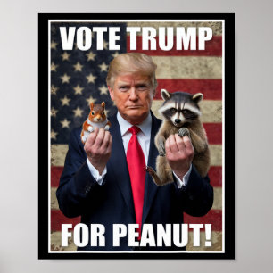 Poster Votez Trump Justice Pour Fred Peanut L'Écureuil Me