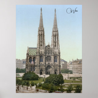 Poster Votivkirche à Vienne (vers 1900)