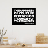 Poster Votre bonheur dépend de vos pensées (Cuisine)