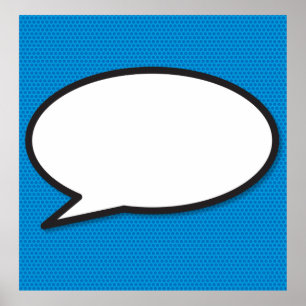 Poster Votre bulle de message amusante rétro bande dessin