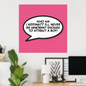 Poster Votre bulle de message amusante rétro de bande des (Bureau à domicile)