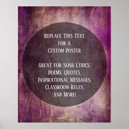 Poster Votre Citation préférée Berry & Grunge Brown sur C (Devant)