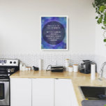 Poster Votre Citation préférée Bleu Bleu Grunge Bulles<br><div class="desc">L'arrière - plan est recouvert d'un graphique grunge rayé, affligé, vintage, entrecoupé de cercles festifs ressemblant à des bulles créés à partir de fusées lumineuses de bokeh. L'image est bleu vif avec des reflets violet clair, blanc et or. Vous êtes les bienvenus pour remplacer mon art numérique par le vôtre,...</div>