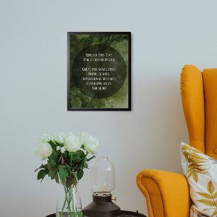 Poster Votre Citation préférée Dark Green Grungy Bubbles