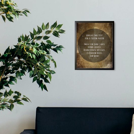 Poster Votre Citation Préférée Marron Éraflée Grunge