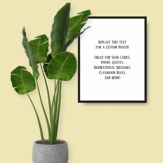 Poster Votre citation préférée Simple Noir sur Blanc