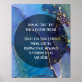 Poster Votre Citation Préférée Sur L'Encre D'Alcool Abstr (Devant)