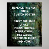 Poster Votre Citation préférée Texture de Grunge foncé in (Devant)