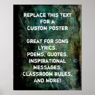 Poster Votre Citation préférée Texture de Grunge foncé in
