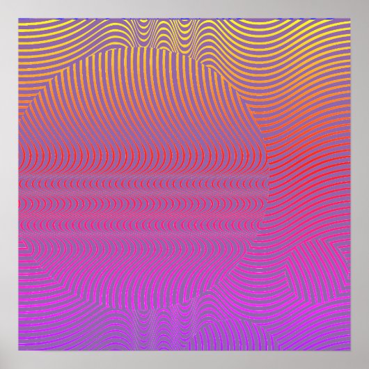 Poster Votre couleur avec Op Art Waves (Devant)